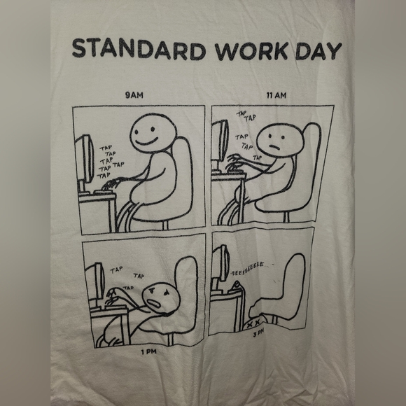 Anvil Lightweight Standard Work Day Comic Panel T-Shirt - Picture 6 of 8